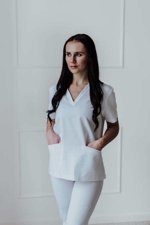 Damski top medyczny Lana - biały